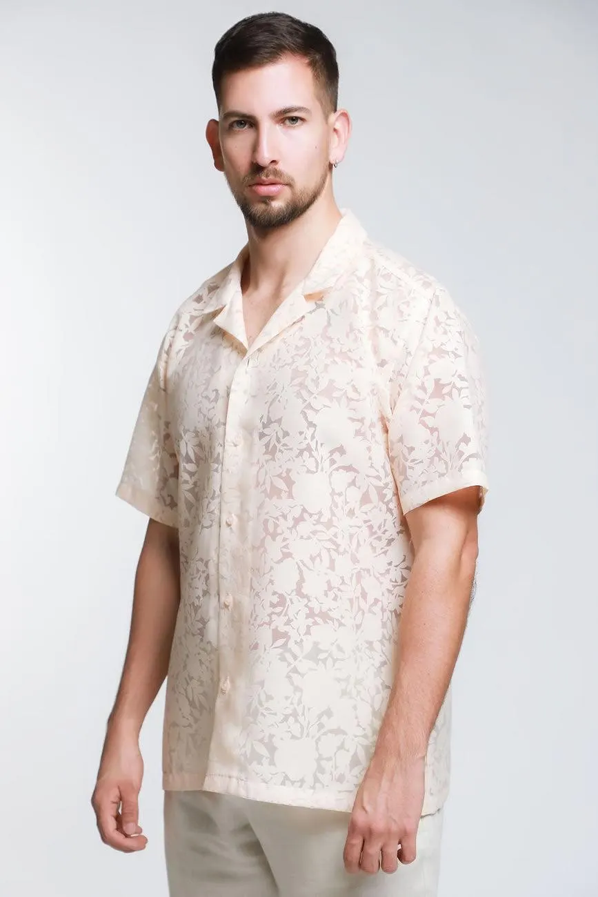 Camisa Jacquard Manga Corta