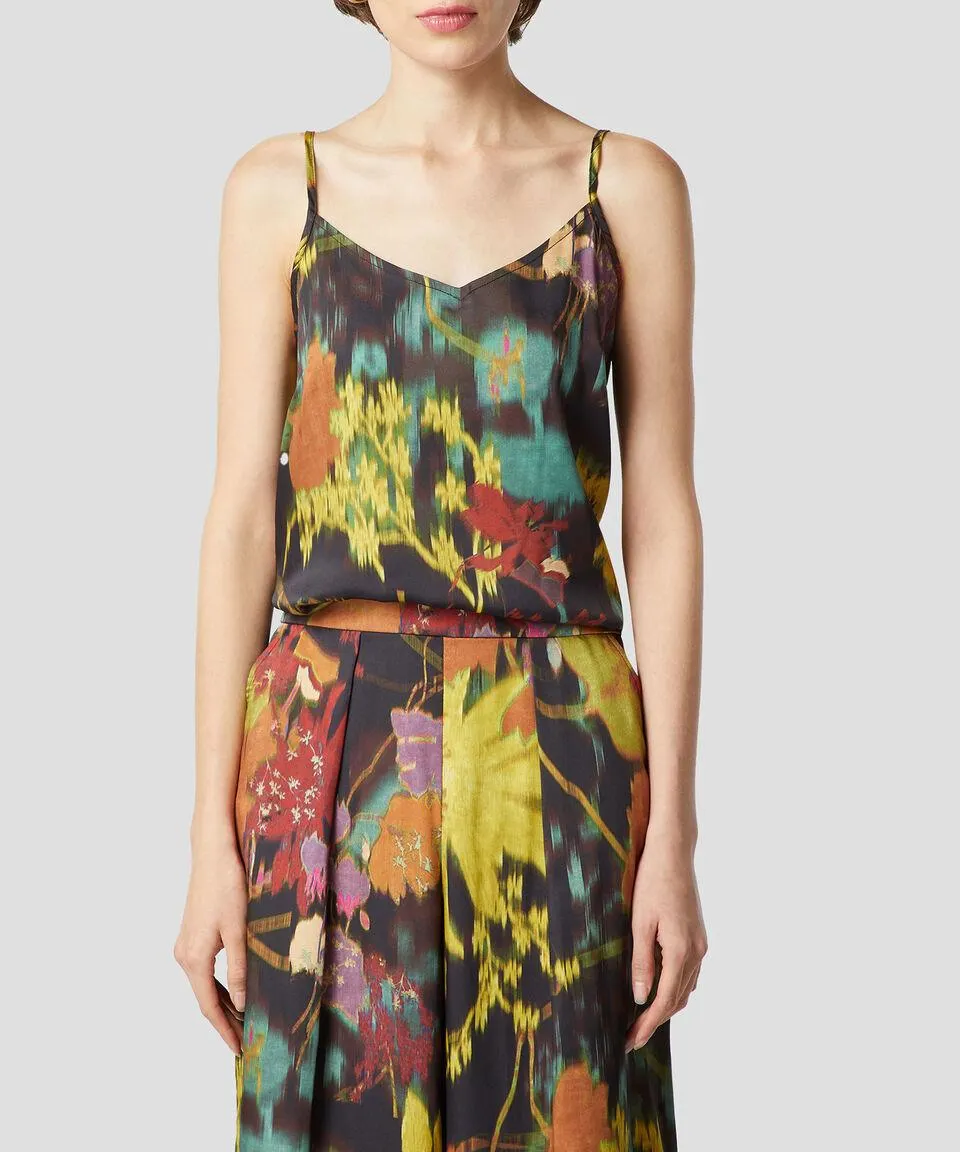 Blusa estampada sin mangas Mujer