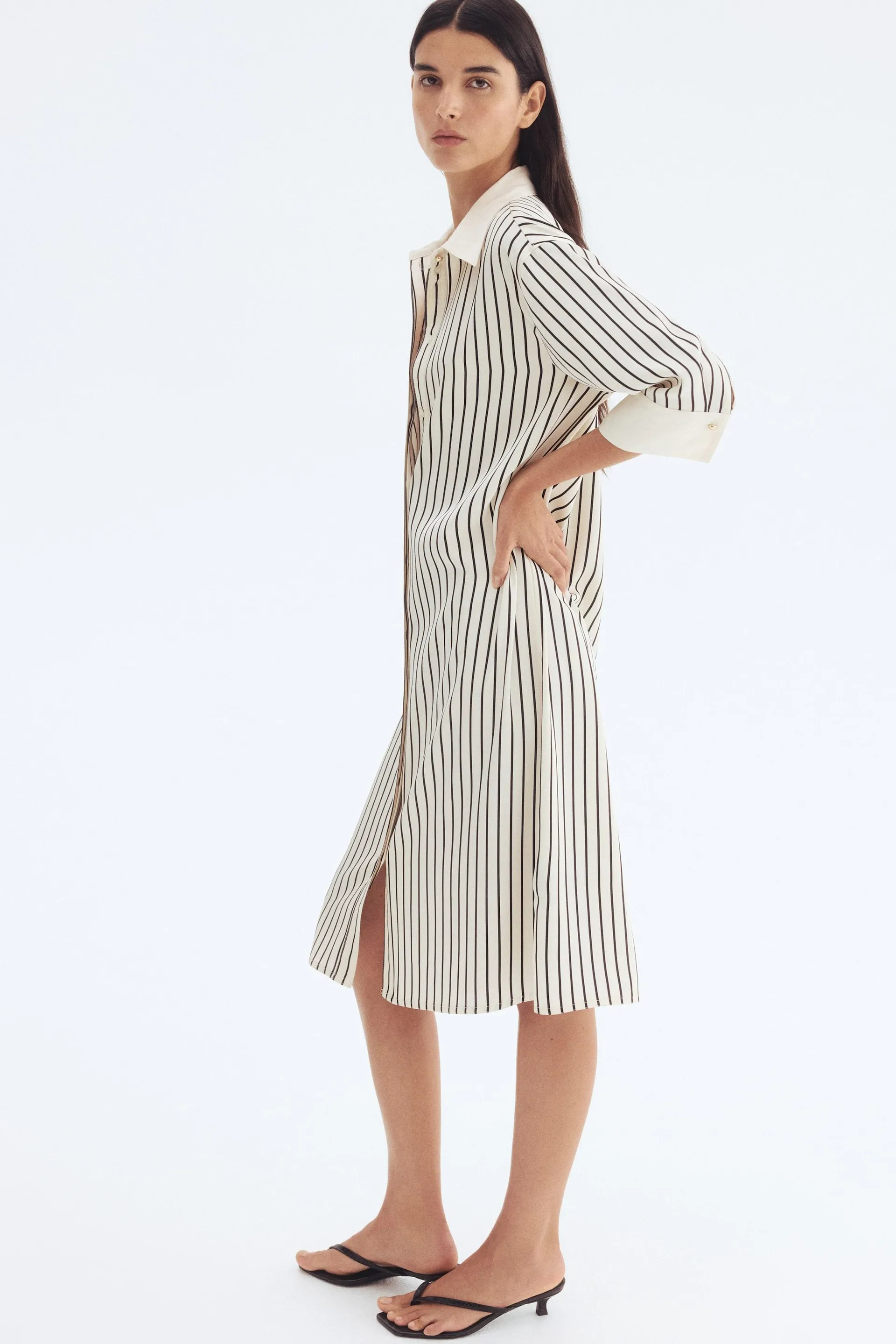 Belted shirt dress