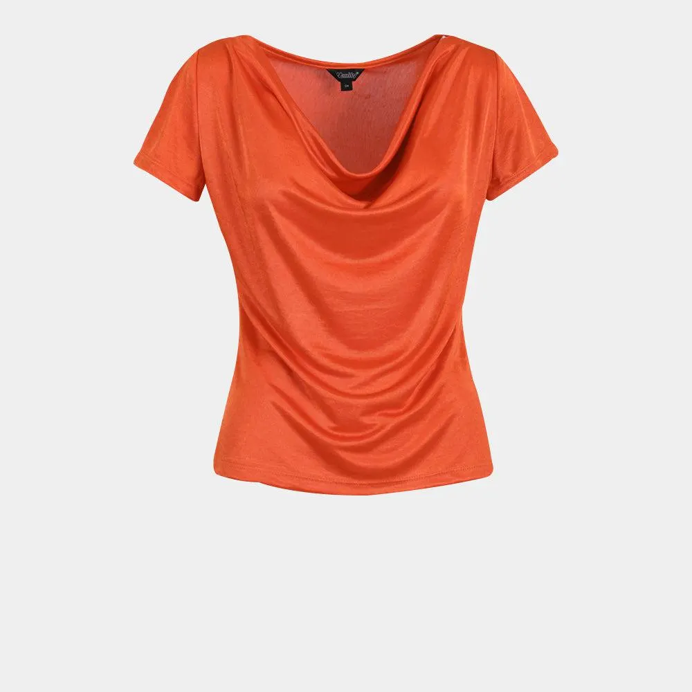 Blusa cuello drapeado