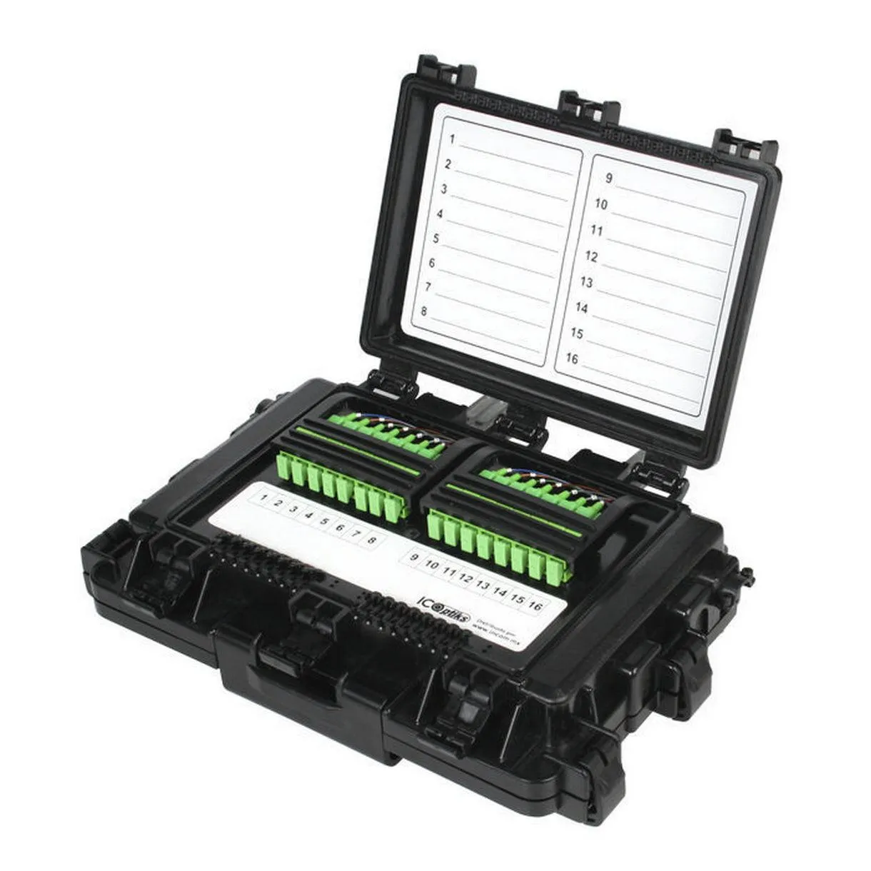 Cierre de empalme, 2 splitter 1x8 SCA