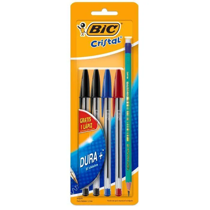 BOLIGRAFO P/MED. 1.0MM BIC 963517 DURA+ S.BAS.BL/4