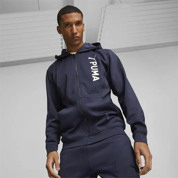 Sudadera con gorra y cierre completo de punto doble PUMA Fit Hombre