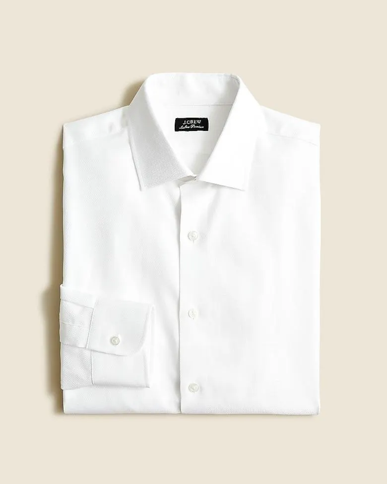Slim-fit Ludlow Premium fine cotton dress shirt in dobby