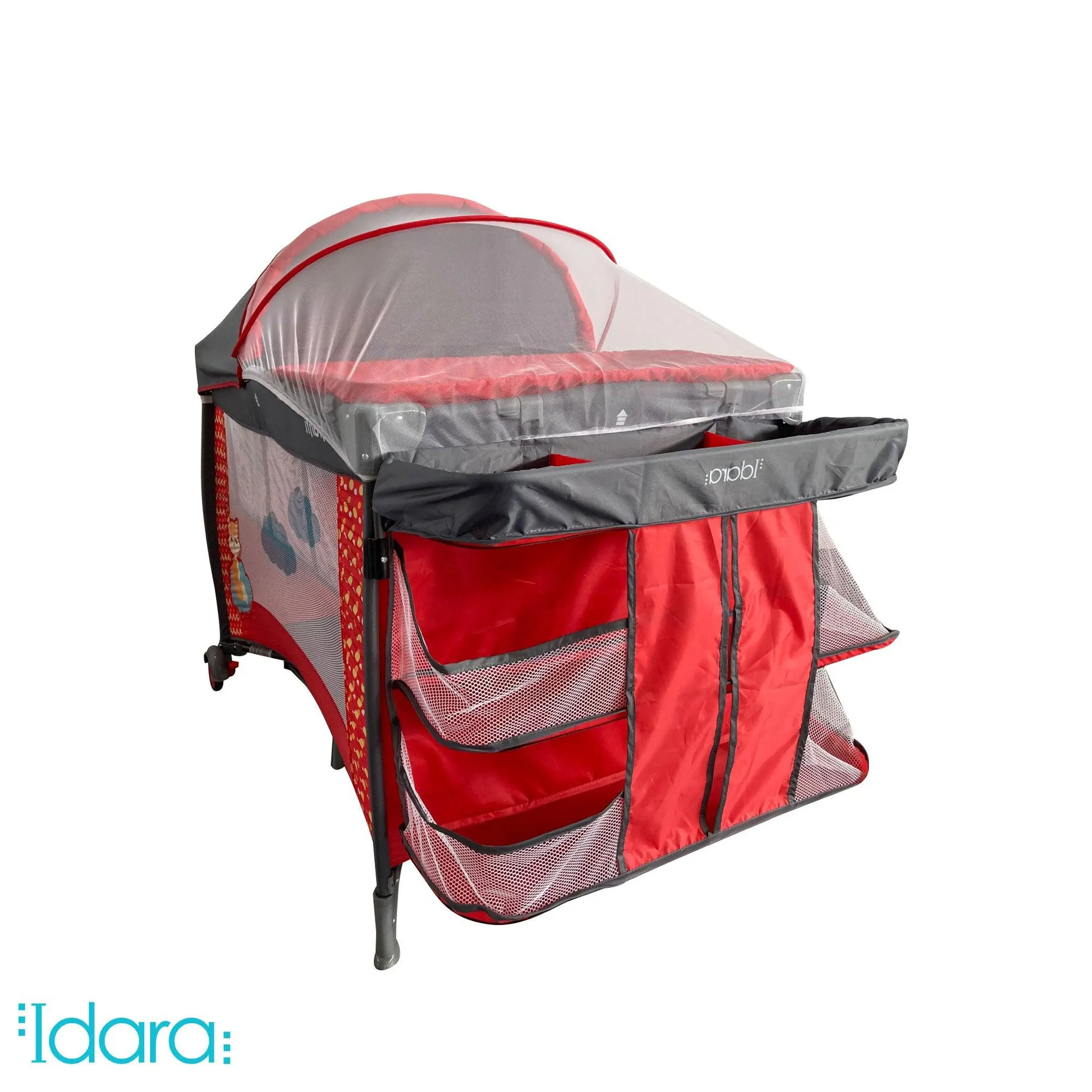 Cuna De Viaje Con Mosquitero, Organizador Y Cambiador