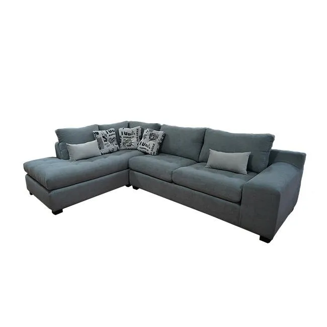 Sala seccional izquierda Belanoca en color gris con cojines decorativos