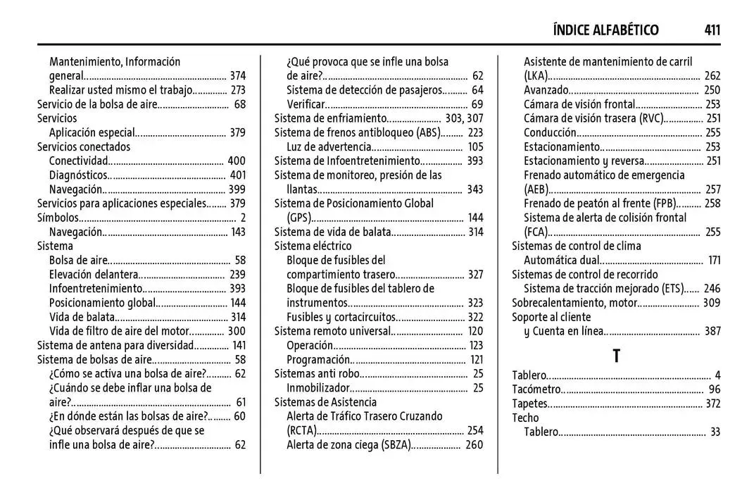 Catálogo de Chevrolet Corvette Stingray Manual del propietario 22 de enero al 31 de diciembre 2025 - Pagina 412