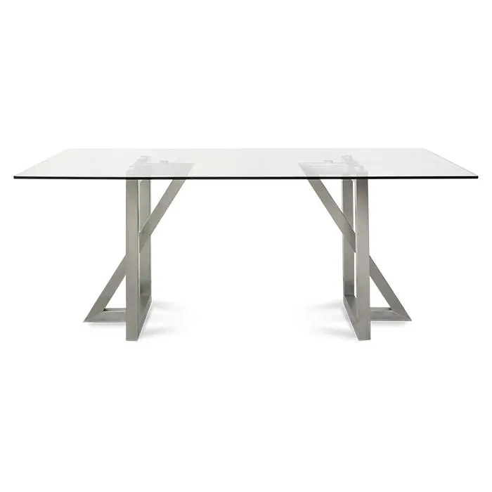 Mesa De Comedor P/6 Plateada Riva