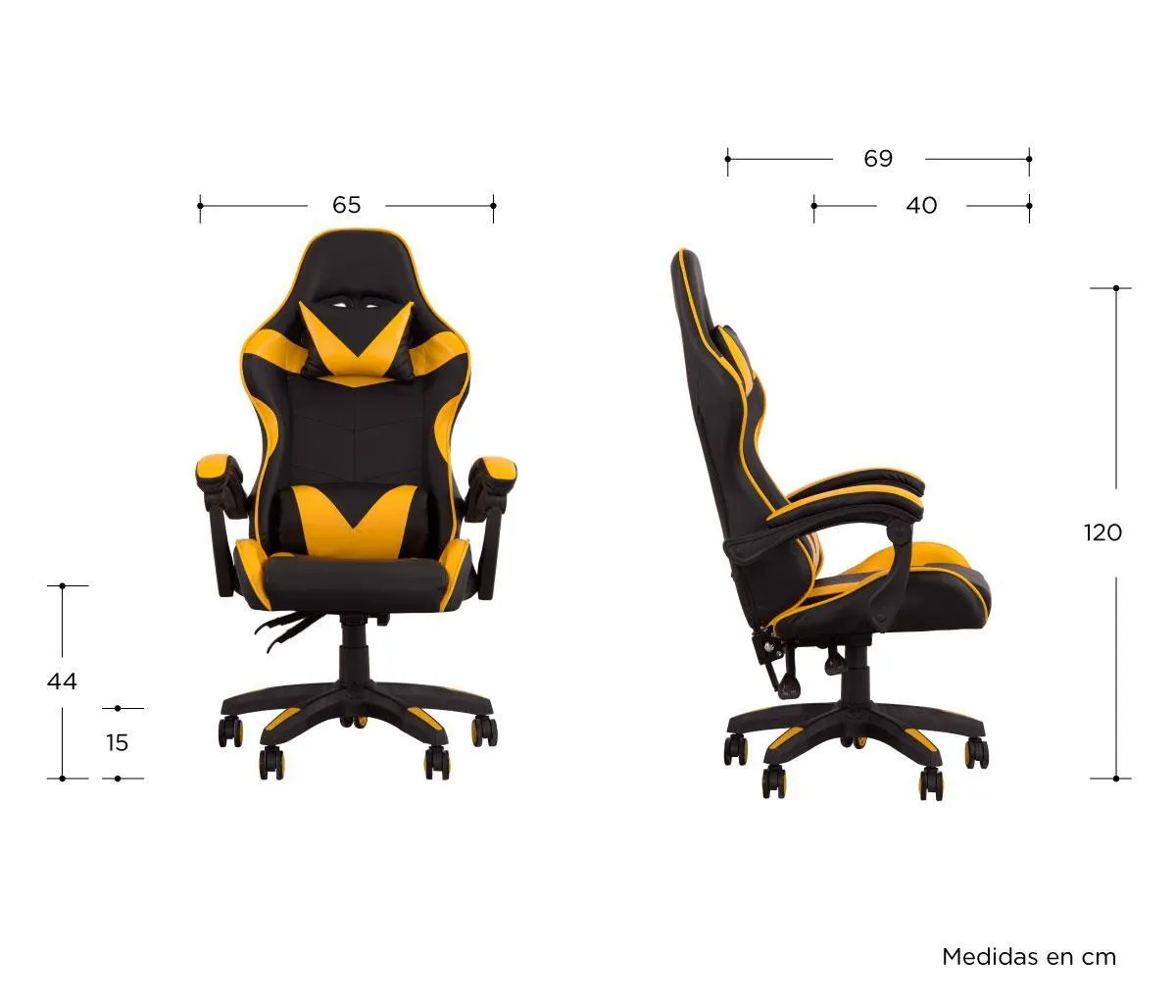 Silla gamer Figther - Amarillo