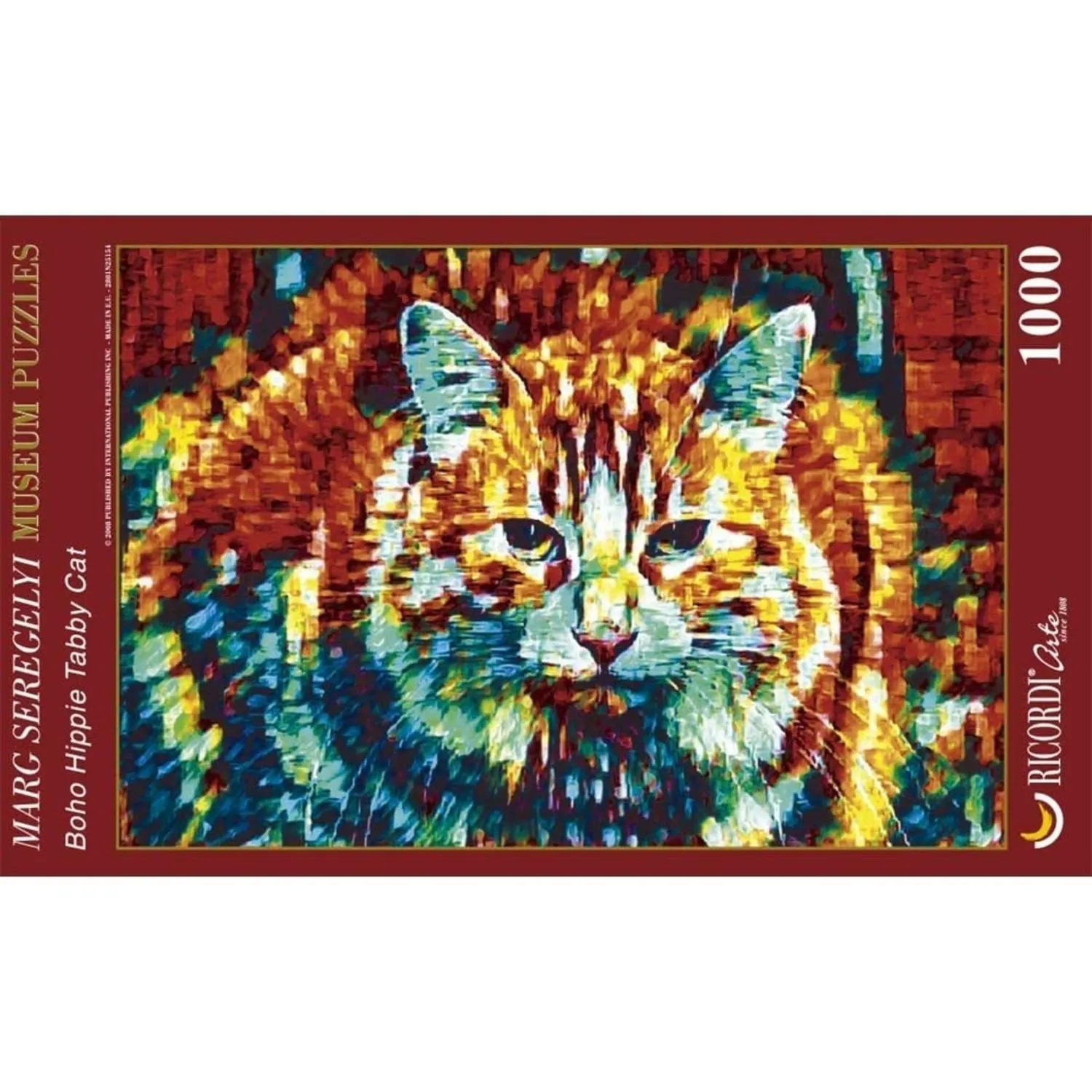 Rompecabezas Marg Seregelyi: Gato Tabby Anaranjado Y Azul 1000 Piezas
