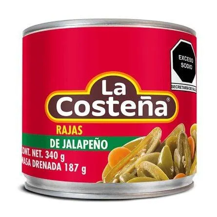 Rajas de jalapeño en escabeche La Costeña 340 gr