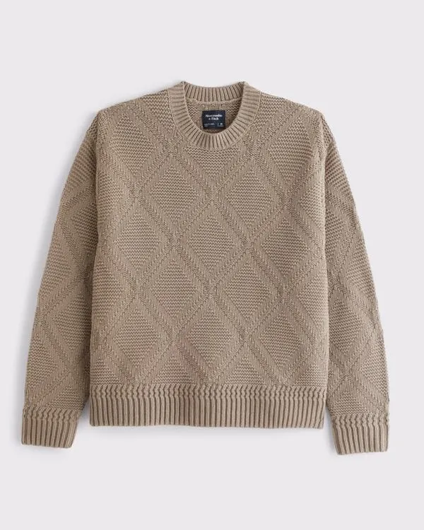 Diamond Stitch Crew Sweater