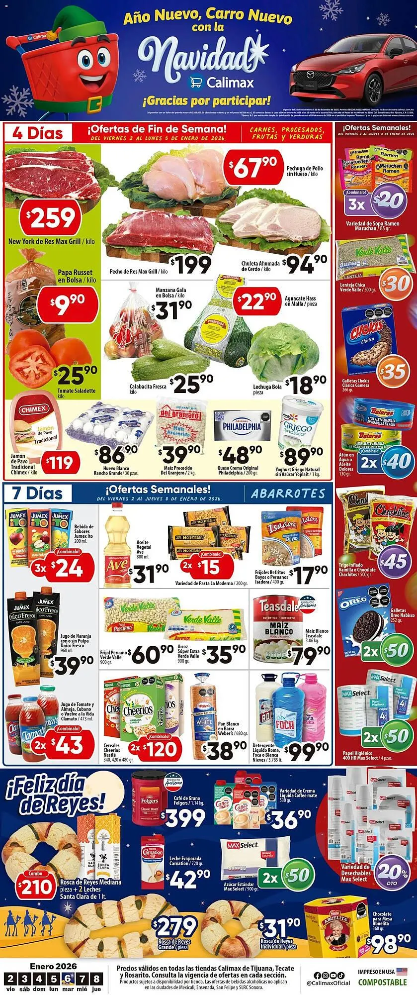 Catálogo de Folleto Calimax 2 de enero al 8 de enero 2026 - Pagina 1