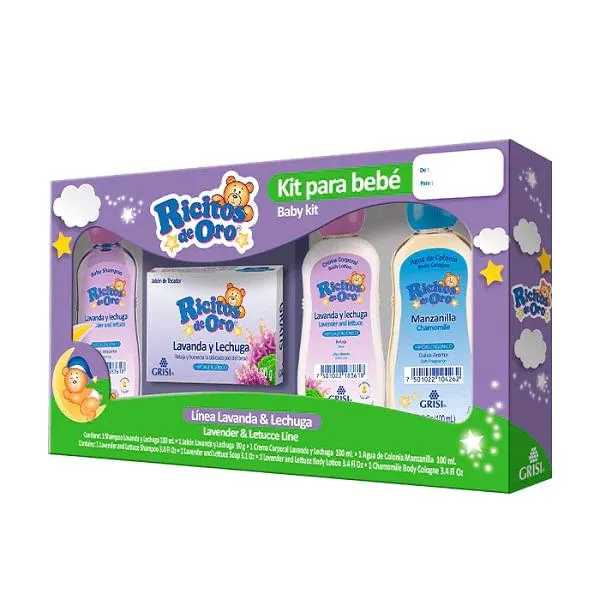 Mini kid Ricitos de oro lavanda 4piezas