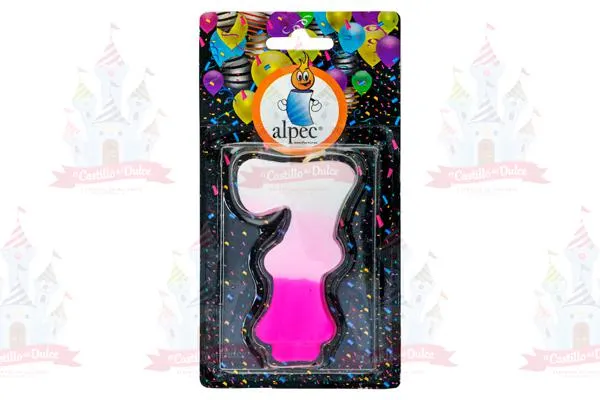 VELA NUMERO 7 BICOLOR ROSA 20/1 PZA ALPE