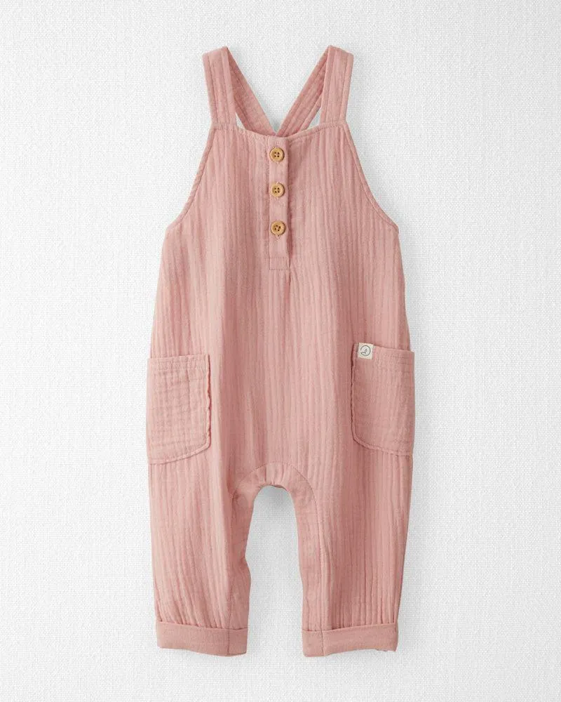 Overol De Gasa De Algodón Orgánico En Rosa Carter's Little Planet