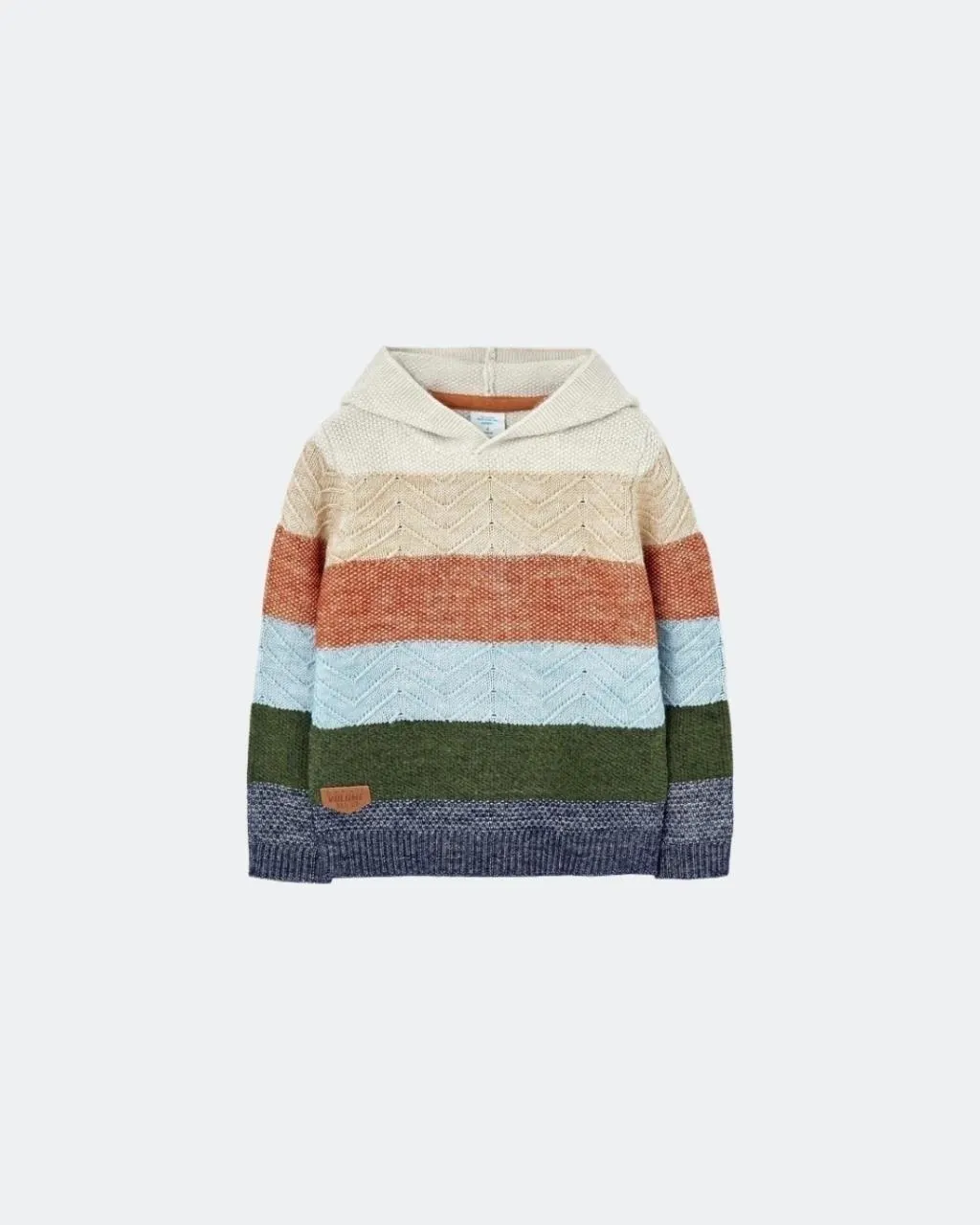 Suéter tejido colorido con gorro