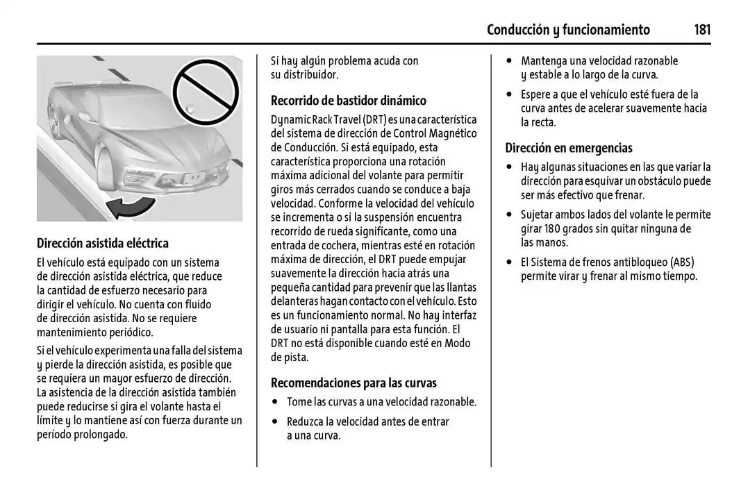 Catálogo de Chevrolet Corvette Stingray Manual del propietario 22 de enero al 31 de diciembre 2025 - Pagina 182
