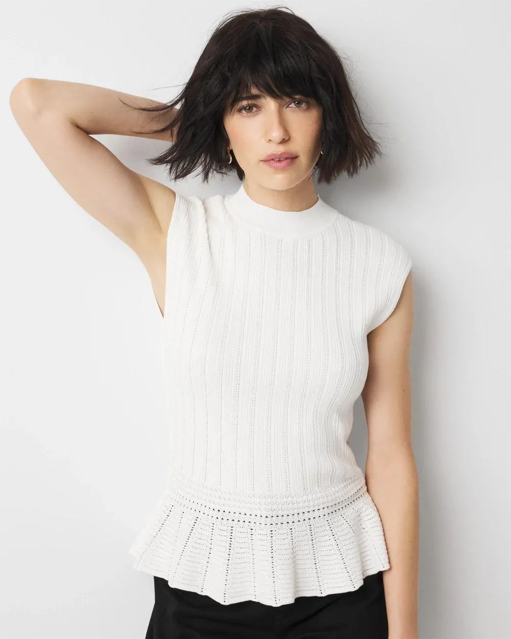 Mock Neck Peplum Sweater