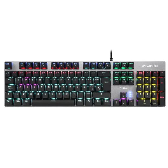 Teclado Gamer Mecanico BALAM RUSH ALBA Switch Azul RGB USB Metalico