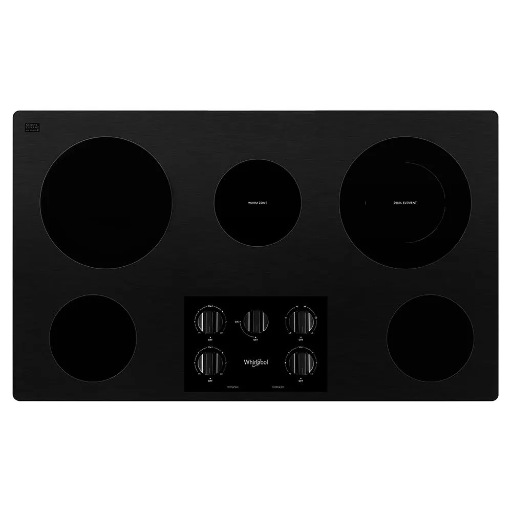 Parrilla Eléctrica de 36 IN 5 quemadores Vitroceramica Negro