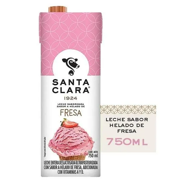 Leche Santa Clara sabor helado de fresa de 750 ml