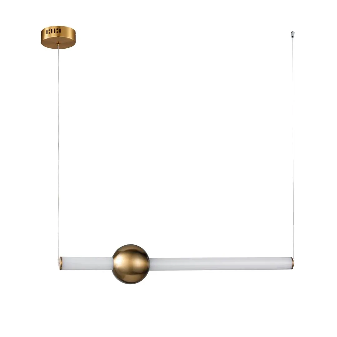 Lampara colgante led moderna minimalista de metal y cristal de 1 luz con cable de 3m