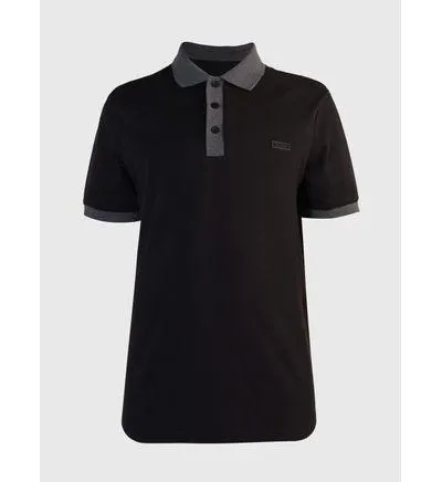 Polo Calvin Klein Jaspeado Hombre Negro