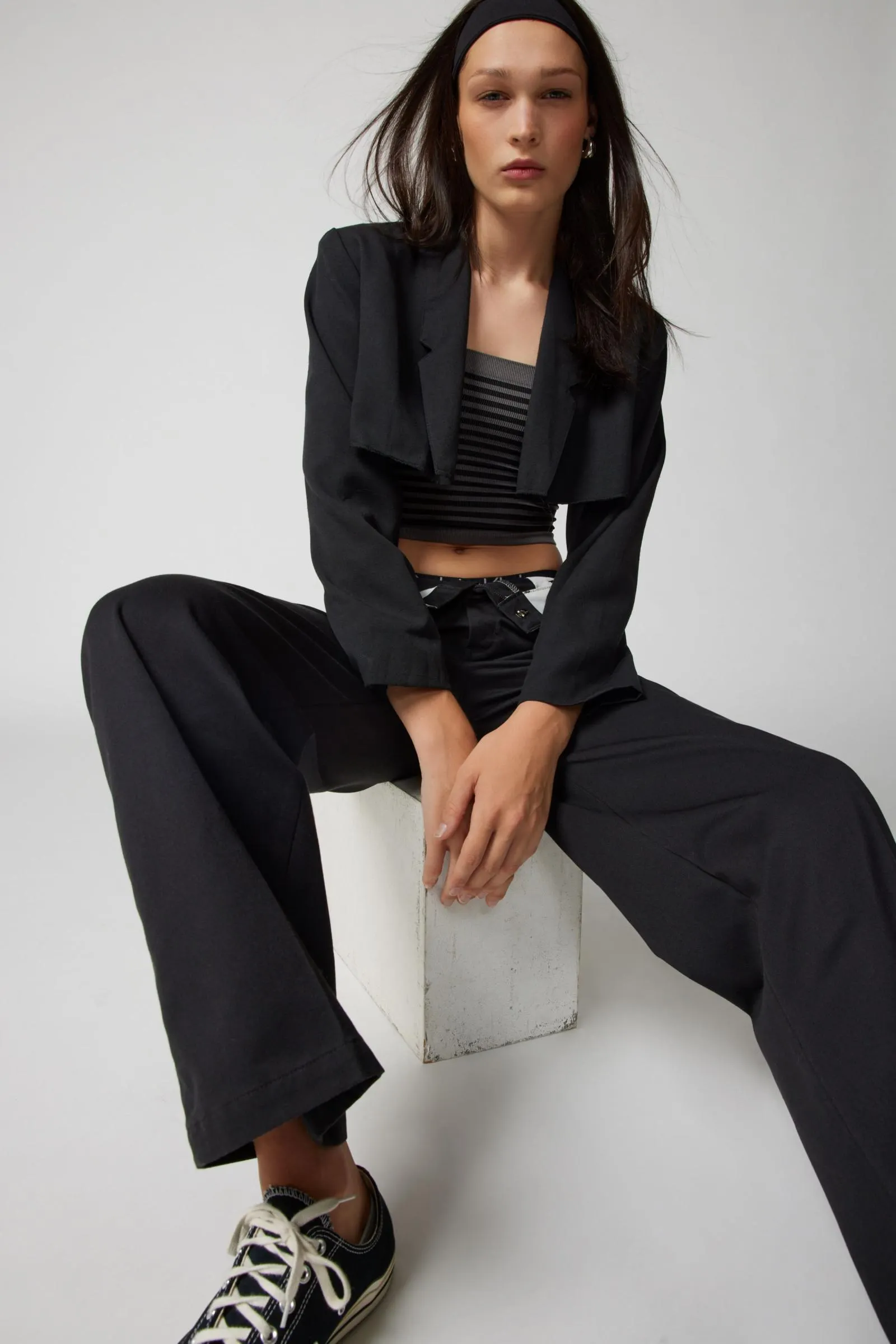 Urban Renewal Remade Cropped Solid Blazer