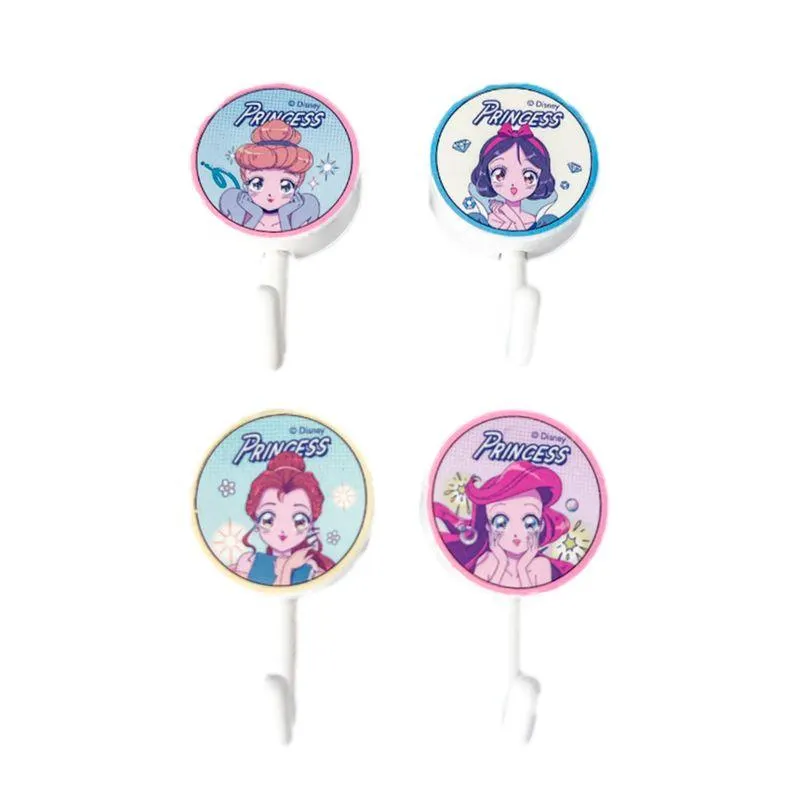 Set Ganchos Adhesivos Disney Princesas Manga Sintéticos 4 Piezas