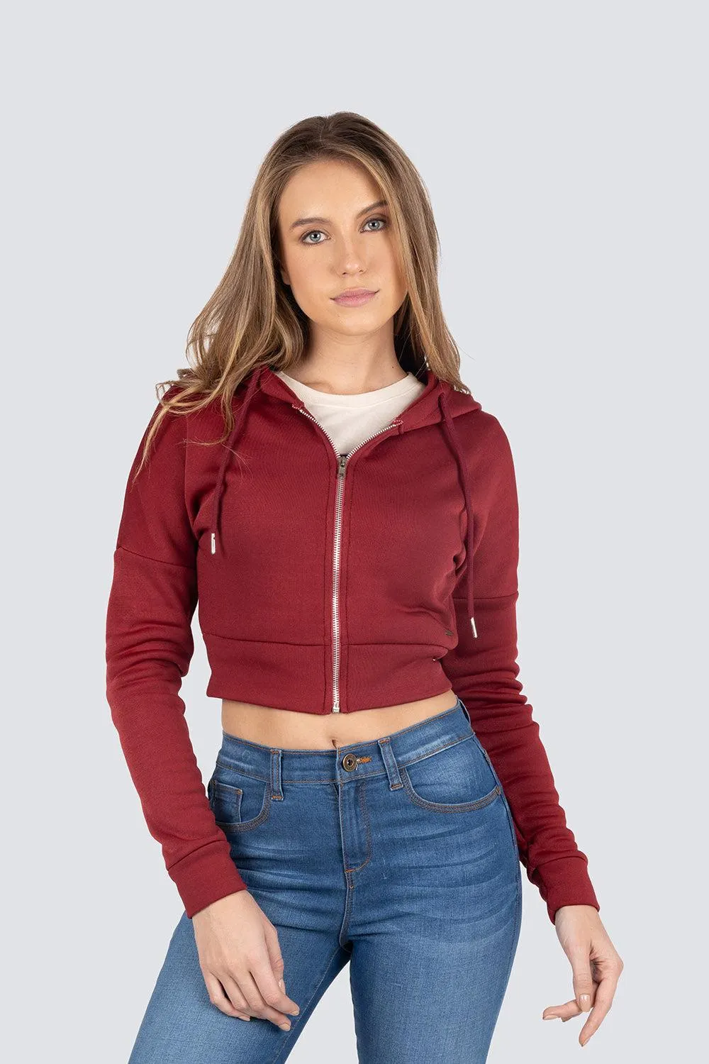 Sudadera abierta roja