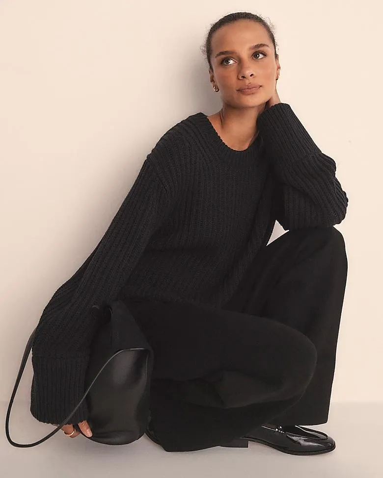 Heritage cotton fisherman crewneck sweater