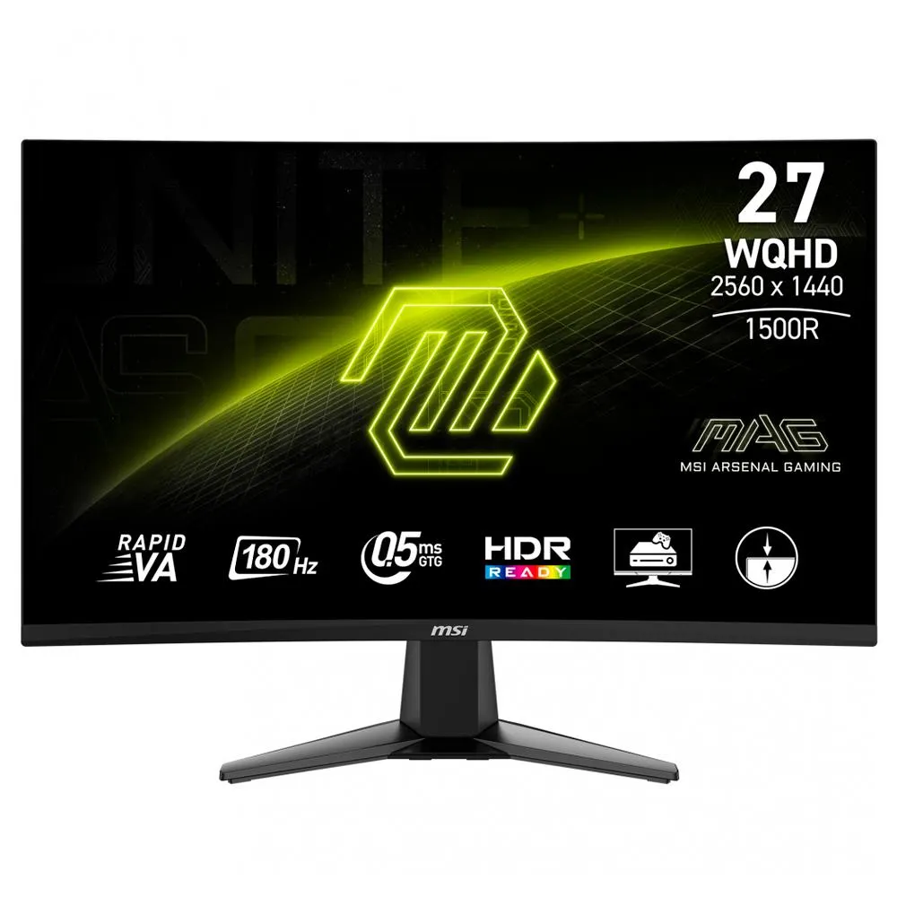 Monitor Gamer Curvo MSI MAG 27CQ6F / LCD 27 / Quad HD / 180Hz / HDMI/DisplayPort / Negro / 27CQ6F/