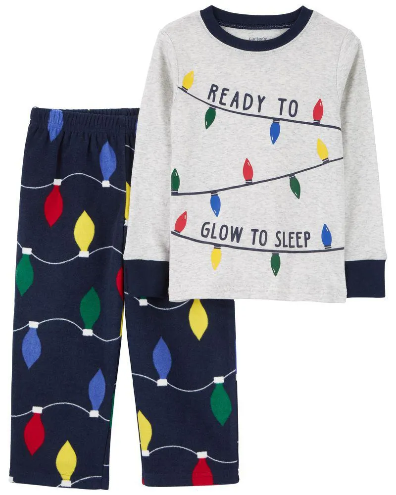 Pijamas De 2 Piezas De Mezcla De Algodón Y Microfibra De Luces De Navidad Carter's