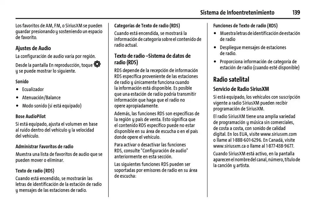 Catálogo de Chevrolet Corvette Stingray Manual del propietario 22 de enero al 31 de diciembre 2025 - Pagina 140