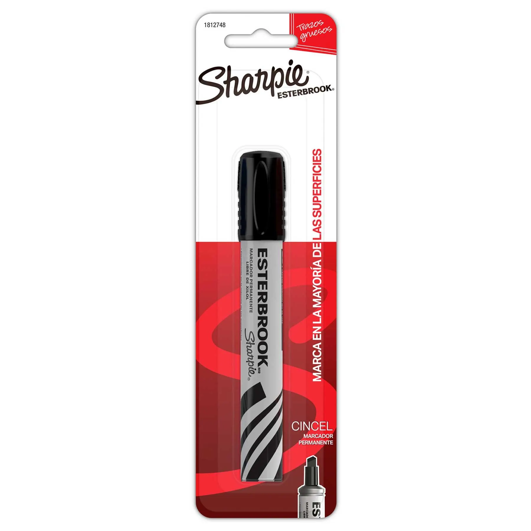 Marcador Permanente Sharpie Esterbrook Bl/1 Negro, Punta Cincel