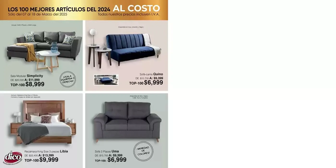 Catálogo de Muebles Dico Top 100 Centro 2025 7 de marzo al 18 de marzo 2025 - Pagina 14