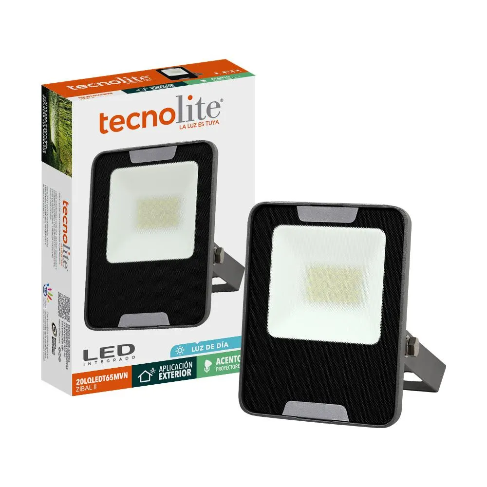 Reflector Led para Exterior 20 Watts modelo ZIBAL II Tecnolite 20LQLEDT65MVN
