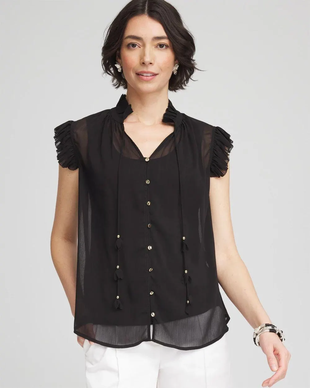 Ruffle Collar Blouse