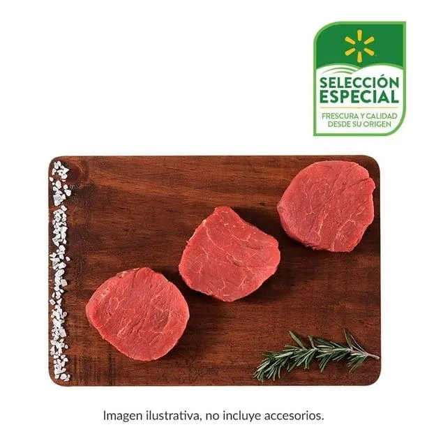 Medallón de filete de res por kg peso aprox por charola 450 g