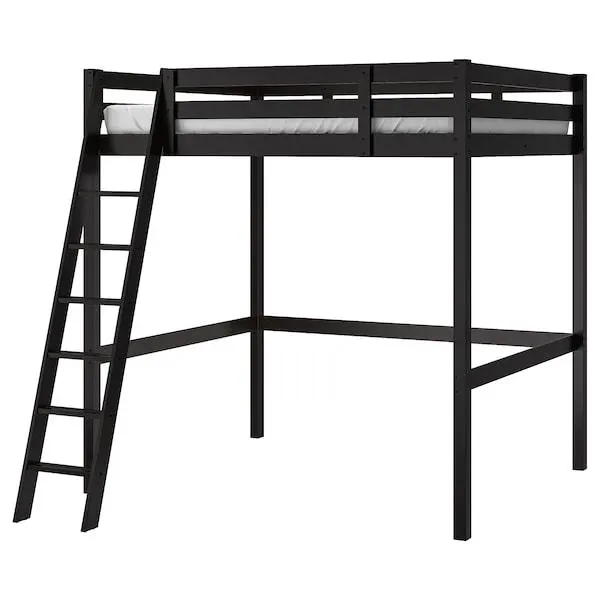 Estructura cama alta, negro,
