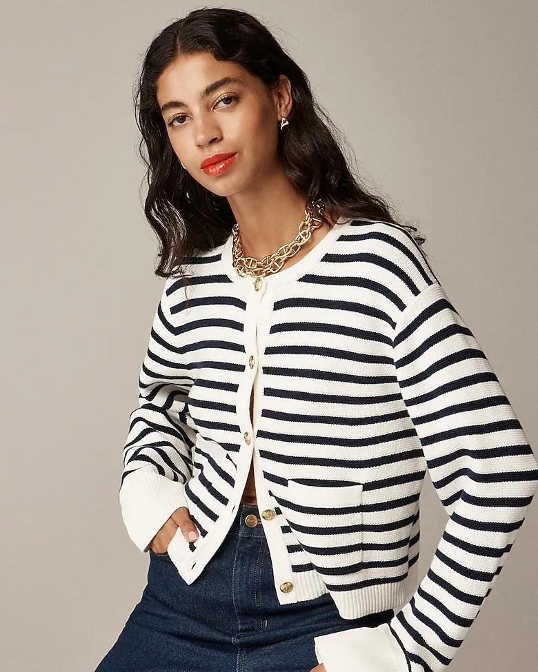 New relaxed Emilie sweater lady jacket in stripe