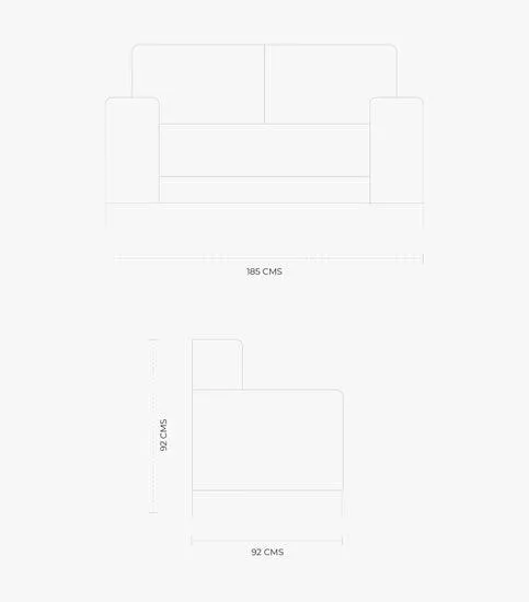 Sofá y Love Martel de Tela Color Beige - Sofa y Love