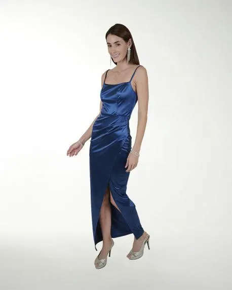 VESTIDO CL LISO DRAPEADO