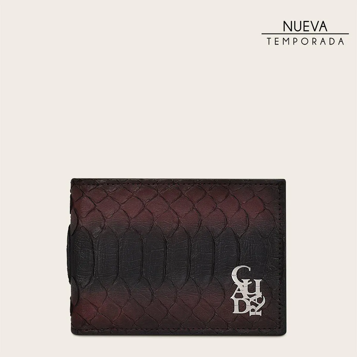 Billetera en piel genuina de pitón.