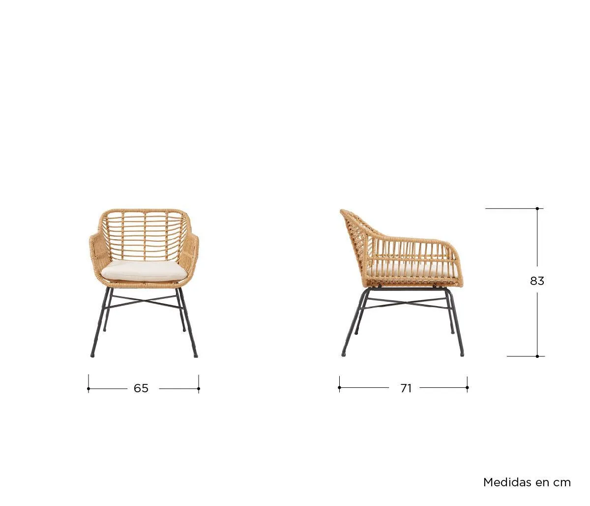 Sillón Vinimi 65 cm - Encino