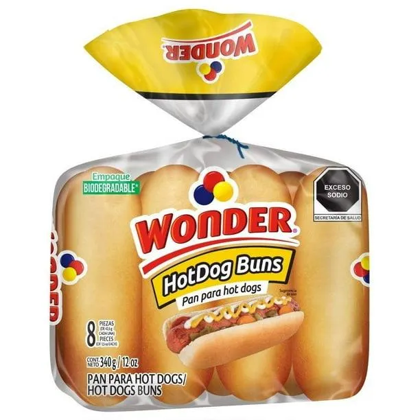 Pan para hot dog Wonder 8 pzas