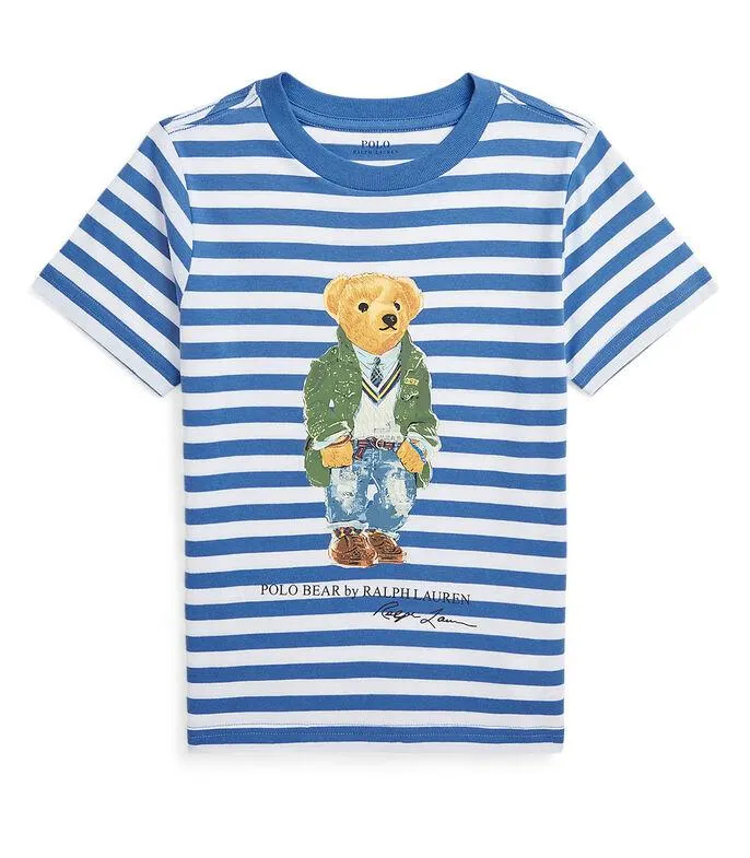 Playera cuello redondo manga corta de rayas Niño