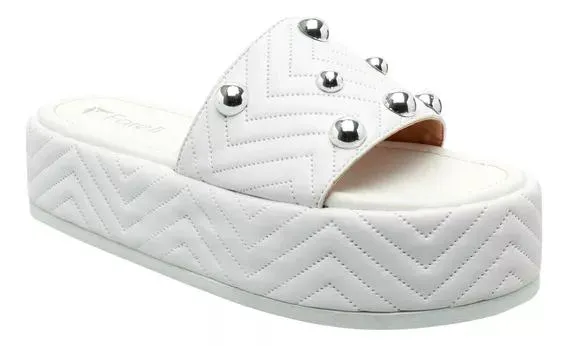 Sandalias Para Mujer De Plataforma Moda Aria Blanco Fareli