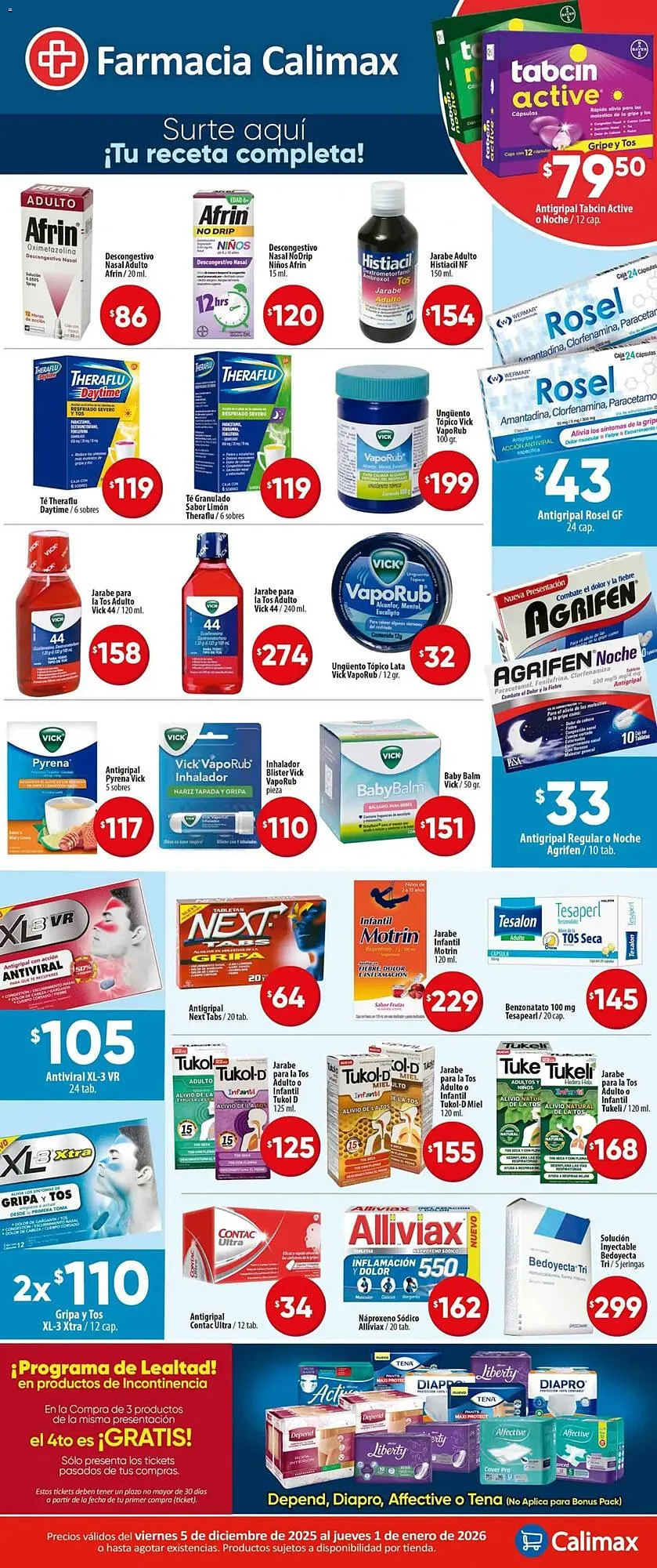 Catálogo de Folleto Calimax 5 de diciembre al 2 de enero 2026 - Pagina 1